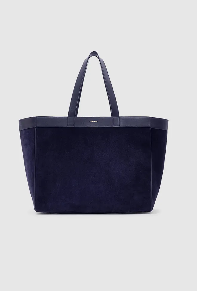 Anine bing Medium Rio Tote Navy Suede veske 2