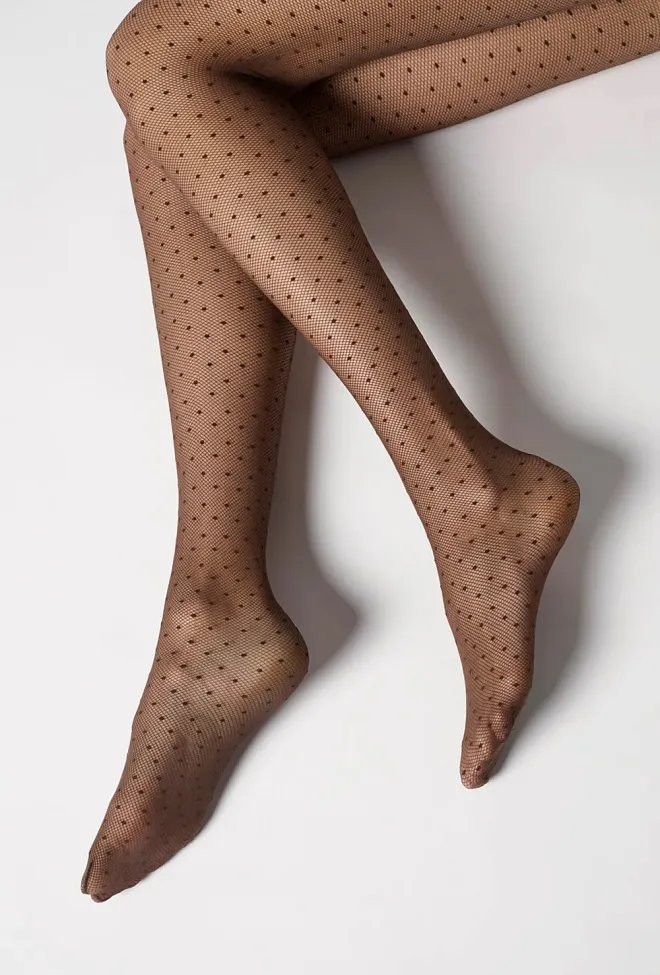 Oroblu Plumetis Tights 30 Den Moka strømpebukse 3