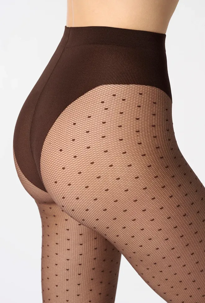 Oroblu Plumetis Tights 30 Den Moka strømpebukse 2