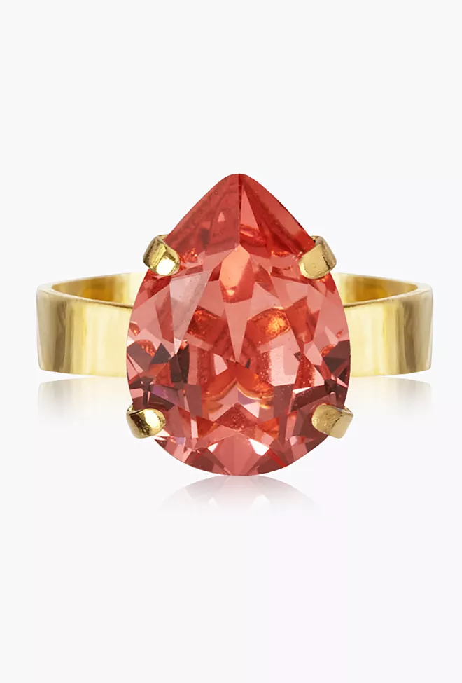 Caroline Svedbom Mini Drop Ring Gold Rose Peach ring 2