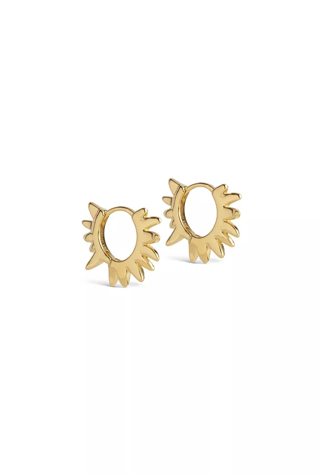 ENAMEL copenhagen Sunshine Leaves Hoops Gold Øredobber 2